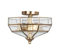 Elstead Lighting Elstead Old Park 2 Light Semi-flush Fitting with Antique Brass Finish