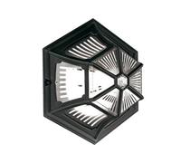 Parish 1 Light Outdoor Flush Ceiling Lantern Black IP44 E27 Netlighting Black One Size