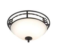 Luminosa Lighting Elstead Pembroke 2 Light Flush Ceiling Light Black, E27