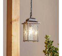 Elstead Pendant light Wexford WX9, IP23, black-silver, metal, glass