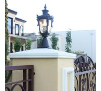 Philadelphia 1 Light Medium Outdoor Pedestal Lantern Old Bronze IP44 E27 Netlighting Brown One Size
