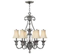 Elstead Plantation 7 Light Multi Arm Chandelier Polished Nickel Finish, E14