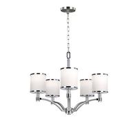 Elstead Prospect Park 5 Light Chandelier Satin Nickel and Chrome