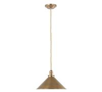 Provence 1 Light Dome Ceiling Pendant Aged Brass E27 Netlighting Yellow One Size