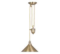 Provence 1 Light Dome Ceiling Pendant Aged Brass E27 Netlighting Yellow One Size