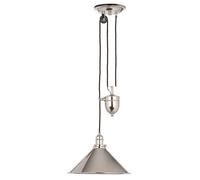 Elstead Lighting Elstead Provence Single Light Rise and Fall Pendant with Polished Nickel Finish