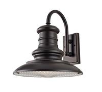 Luminosa Lighting Elstead Redding Station 1 Light Outdoor Large Fisherman Dome Wall Lantern Light Restoration Bronze Ip44, E27