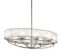 Elstead Saldana 8 Light Multi Arm Chandelier Classic Pewter Finish, G9