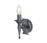 Elstead Saxon 1 Light Indoor Candle Wall Light Silver, Black, E14