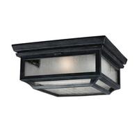 Elstead Shepherd 2 Light Bathroom Flush Mount Ceiling Light Dark Zinc Ip44, E27