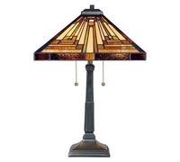 Elstead Stephen 2 Light Tiffany Table Lamp Vintage Bronze, E27