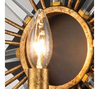 Elstead Sun King wall light, gold-coloured foil finish