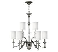 Elstead Sussex 9 Light Multi Arm Chandelier Brushed Nickel Finish, E14
