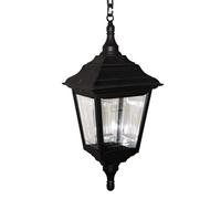 Kerry 1 Light Outdoor Coastal Ceiling Chain Lantern Black IP44 E27 Netlighting Black One Size