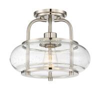 Elstead Trilogy 1 Light Semi-Flush Mount, Brushed Nickel, E27
