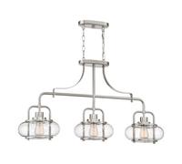 Elstead Trilogy 3 Light Island Pendant, Brushed Nickel, E27
