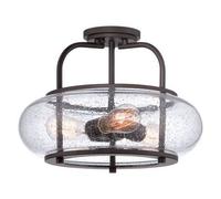 Luminosa Lighting Elstead Trilogy 3 Light Medium Semi Flush Ceiling Light Old Bronze, E27