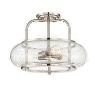 Elstead Trilogy 3 Light Semi-Flush Mount, Brushed Nickel, E27