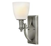Luminosa Lighting Elstead Truman 1 Light Wall Light Antique Nickel Glass Shade, E27