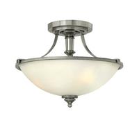 Luminosa Lighting Elstead Truman 3 Light Semi Flush Ceiling Light Antique Nickel, E27