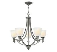 Elstead Truman 5 Light Multi Arm Chandelier Antique Nickel Finish, E27