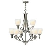 Elstead Truman 9 Light Multi Arm Chandelier Antique Nickel Finish, E27