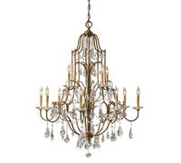 Elstead Valentina 12 Light Multi-Tier Chandelier, Oxidised Bronze
