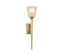 Elstead Lighting Elstead Verity Single LED Bathroom Wall Fitting in Brushed Brass Finish with Glass Shade