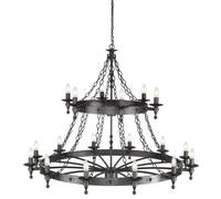 Elstead Warwick 18 Light 2 Tier Pendant Chandelier - Graphite Black