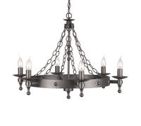 Warwick 6 Light Chandelier Graphite Black Finish E14 Netlighting Black One Size