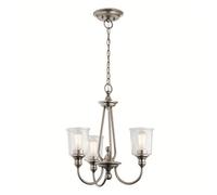 Elstead Waverly 3 Light Chandelier, Classic Pewter, E27