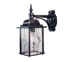 Elstead Wexford WX2 outdoor wall light, black/clear, glass/metal