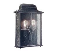 Elstead Wexford WX7 wall light, black and silver/clear, IP23