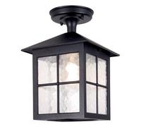Elstead Lighting Elstead Winchester Single Light Outdoor Semi-Flush Ceiling Lantern in a Black Finish