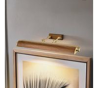 Elstead Winchfield wall light, width 70 cm, wood-coloured/brass