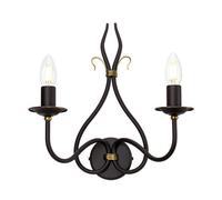 Luminosa Lighting Elstead Windermere 2 Light Indoor Candle Wall Light Gold, Rust, E14