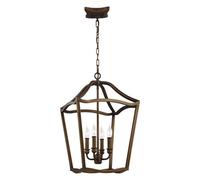 Yarmouth 4 Light Candle Pendant Chain Lantern Painted Aged Brass Netlighting Yellow One Size