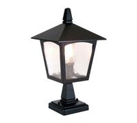 Elstead Lighting Elstead York Single Light Outdoor Pedestal Lantern in a Black Finish