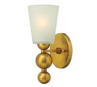 Elstead Zelda 1 Light Wall Light Vintage Brass Glass Shade, E27