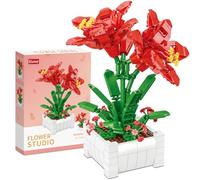 Elstey Flower Building Kit, 548pcs DIY Artificial Lily Flower Kit, Gift for Women, Home and Office Decorations, Valentines Day, Birthday, Mother's Day