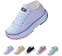 Elsvia Orthopedic Canvas Hike Platforms Sneakers, Elsvia Orthopedic Canvas Hike Platform Sneakers Shoes for Women (White,6)