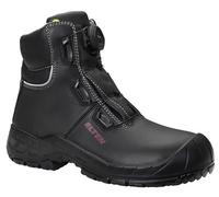 ELTEN LAURENZO BOA Mid ESD S3 Safety Shoes for Men and Women, Leather, Steel Toe Cap, Lightweight, Durable, Black, black, 8 UK