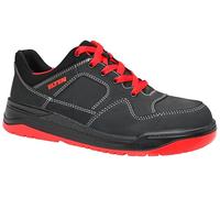 ELTEN MAVERICK Black-Red Low ESD S3 Men's Safety Shoes, Sporty Trainers, Lightweight, Black/Red, Steel Toe Cap - Size 41 / UK 7.5