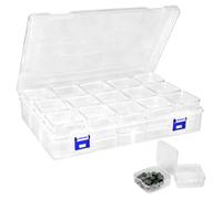 elthmpr Bead Storage Box - Craft Storage Box Transparent 45 Grids Small Plastic Storage Boxes, Stackable Bead Storage Organiser Containers with Hinged Lid for Craft Art DIY Diamond Jewelry