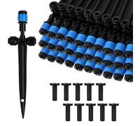 elthmpr Irrigation Drippers - 30PCS Adjustable Micro Irrigation Fittings with Stake, Automatic Watering System for 1/4" Drip Irrigation Tube, Garden Sprinkler System for Potted Plants Greenhouse Lawn