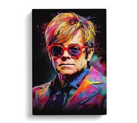 Elton John Abstract Art Canvas Print | Gallery Wrapped 30mm Frame Wall Art | 30x20 inches | Ready to Hang | Abstract Picture | Living Room Bedroom Lounge Office