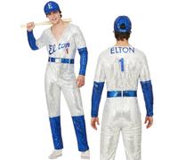 Elton John Deluxe Sequin Baseball Costume Fancy Dress Official Outfit Mens