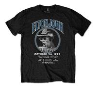 Elton John Live In Concert Poster T-Shirt in Black | Size: Large Elton John Black L