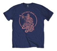 Elton John Men's Rocketman Circle T-Shirt in Navy | Size: Medium Elton John Navy M