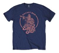 Elton John Men's Rocketman Circle T-Shirt in Navy | Size: XL Elton John Navy XL